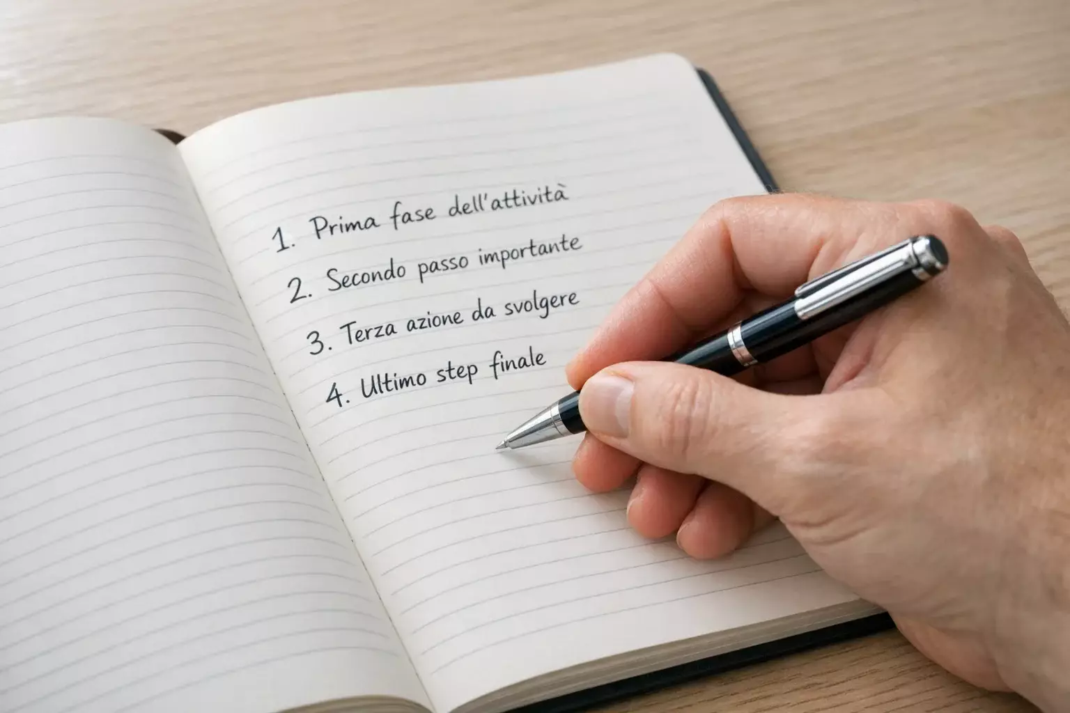 Mano scrive cifre su blocco note con linee guida numerate